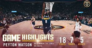 Peyton Watson Sets New Career High 🎥 | 12/14/23 Game Highlights