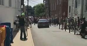 Video shows car crashing into Charlottesville protest