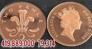 UK 1988 2p TWO PENCE Coin VALUE + REVIEW Queen Elizabeth II PROOF