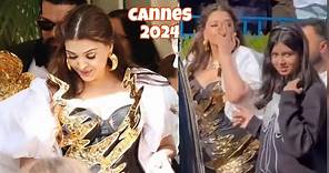 Aishwarya rai first look in cannes festival 2024 with daughter Aaradhya bachchan! Unique dress