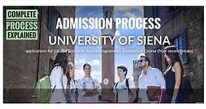 UNIVERSITY OF SIENA Admission Process | Explained