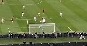 Roma - Bayer Leverkusen, il gol di Edoardo Bove