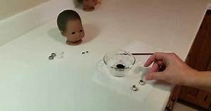 Eye Swap and Silver Eye Repaint of American Girl Bitty Baby Doll