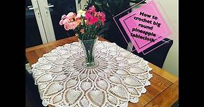 CC How to crochet big round pineapple tablecloth Part 1 of 4