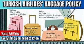 Turkish Airlines Baggage Allowance | Check Turkish airlines free baggage allowance #turkishairlines