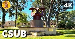 4K CSUB Campus Walking Tour, Cal State Bakersfield, CA | 🔊 Binaural Sound