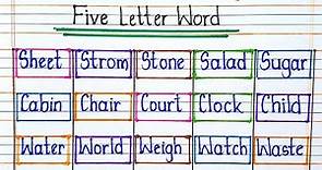 five letter words in english/5 Letter Words | Five Letter Phonics Words | 5 letter words in English
