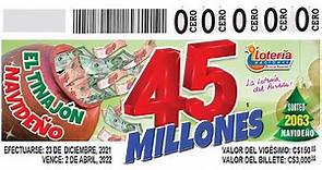 (EN VIVO) Sorteo 2063 de la Lotería Nacional – Premio Mayor 45 millones