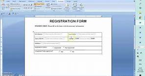 How to create Fillable Forms in MS Word 2007