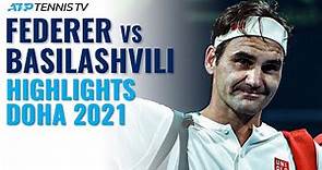 Roger Federer vs Nikoloz Basilashvili: Doha 2021 Tennis Highlights