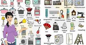 50+ Household Appliances in English | Household Equipment Vocabulary