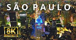 São Paulo City Downtown, Brazil 🇧🇷 in 8K ULTRA HD 60FPS at night by Drone