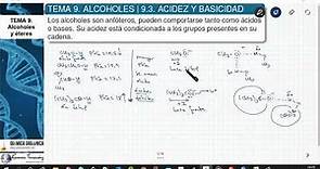 TEMA 9. ALCOHOLES | 9.3 ACIDEZ Y BASICIDAD