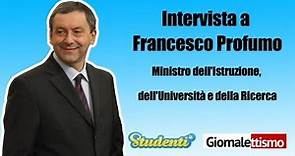Intervista a Francesco Profumo, Ministro della Pubblica Istruzione