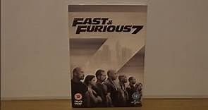 Fast And Furious 7 (UK) DVD Unboxing