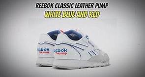 Reebok Classic Leather Pump White Blue and Red