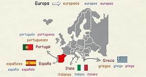 Aprender español: Países de Europa, América y Oceanía, y nacionalidades (nivel básico)