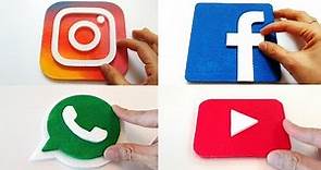 Making Social Media logos - Instagram, FaceBook, WhatsApp ,YouTube -foam art-