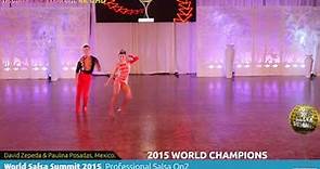 WSS15 Feb7. Pro Salsa On2 World Champions David Zepeda & Paulina Posadas, Mexico. REC 4K UHD.