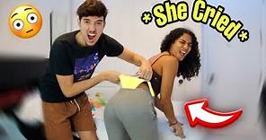 GIVING MY GIRLFRIEND A WEDGIE FOR 24 HOURS PRANK Pt2! *She Cried*