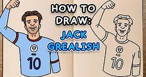 How to draw and colour! JACK GREALISH (step by step drawing tutorial)