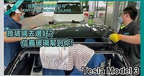 Tesla Model 3更換前擋風玻璃│信義汽車玻璃│更換維修│日常工作