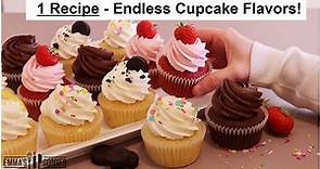 Make assorted Cupcakes USING 1 RECIPE! 🧁