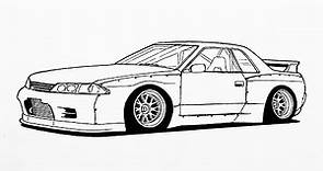 How To Draw A Nissan Skyline GT-R R32