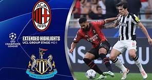 Milan vs. Newcastle: Extended Highlights | UCL Group Stage MD 1 | CBS Sports Golazo