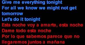 Pitbull feat. Ne-Yo - Give Me Everything - Letra en español y inglés en la pantalla