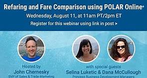 Webinar: Refaring and fare comparisons using POLAR Online