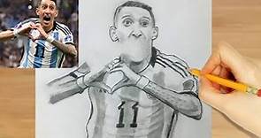 How to draw Angel Di Maria pencil sketch || Angel Di Maria Argentina drawing || How to draw Di Maria
