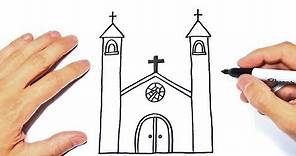 Cómo dibujar una Iglesia Paso a Paso | Dibujo de Iglesia
