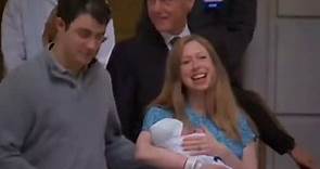 Clinton family take new baby Charlotte home from the hospital