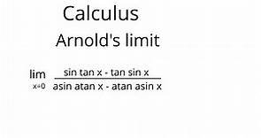 Calculus: Arnold's limit
