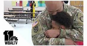 Surprise! Dad reunites with Severn Elementary School student at lunch