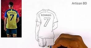 How to draw Cristiano Ronaldo, Ronaldo Pencil Sketch, Cr7 From Al Nassr Fc Club