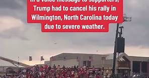 PRESIDENT TRUMP in a voice message to supporters has cancelled his rally in Wilmington, North Carolina today due to severe weather. #americafirst617 #trump #trump2024 #trump2024🇺🇸 #presidenttrump #northcarolina #trumprally #unc #wilimgtonnc #wilimington #carolina #nothcarolina #northcarolinalife #USA #AMERICA #usatiktok🇺🇸
