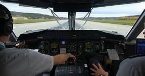 (4K) JUMPSEAT / Dash 8 Q400 Cockpit Startup and Takeoff / Kristiansand Airport