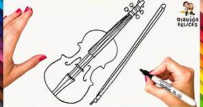 Cómo Dibujar Un Violin Paso A Paso 🎻 Dibujo Fácil De Violin