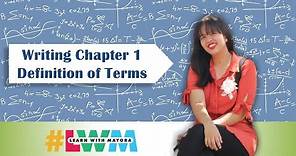 [Tagalog] Writing Chapter 1 Definition of Terms with Example
