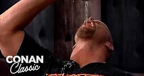 "Stone Cold" Steve Austin Demonstrates How To Drink A Beer | Late Night with Conan O’Brien