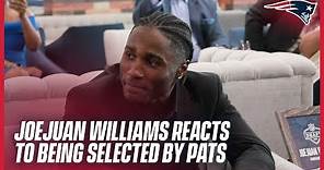 Joejuan Williams reacts to being selected by the Patriots in the 2nd round of NFL Draft