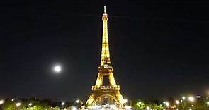 4k Eiffel Tower at Night. 1-hour video with Relaxing City Sounds. Cozy Paris at Night.