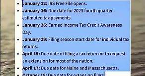 IRS 2024 TAX filing season start dates #irs #2024 #taxfiling #season