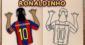 How to draw and colour! RONALDINHO (step by step drawing tutorial)