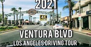 Driving on Ventura Boulevard in San Fernando Valley, California, USA 🇺🇸