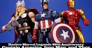 Marvel Legends Captain America, Thor, Iron Man 80th Anniversary Alex Ross Action Figure Review