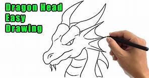 How to Draw a Dragon Head Drawing: Easy Dragon Face Step by Step Side View Sketch for Beginners