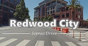 Driving in Downtown Redwood City, California - 4K60fps